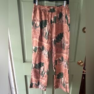 NWOT Las Surenas Printed Tiger Linen Pants jungle d’ amour large